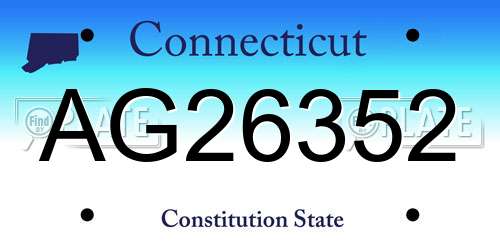 AG26352 Connecticut License Plate