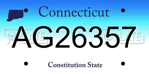 AG26357 Connecticut License Plate