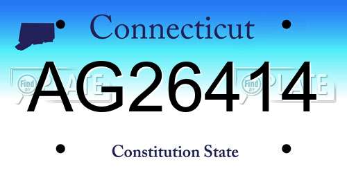 AG26414 Connecticut License Plate