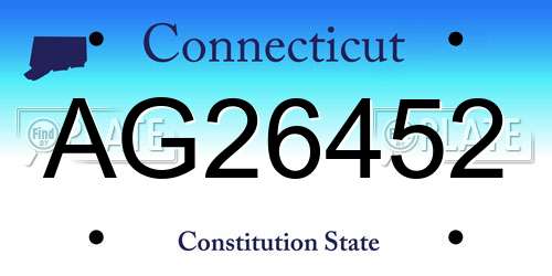 AG26452 Connecticut License Plate