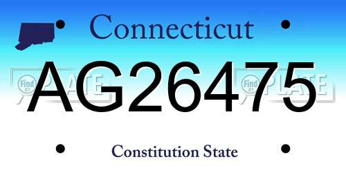 AG26475 Connecticut License Plate