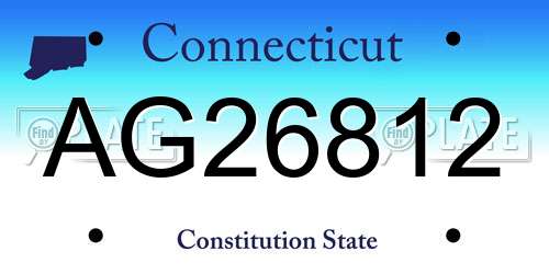 AG26812 Connecticut License Plate