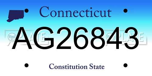 AG26843 Connecticut License Plate