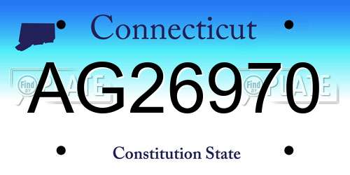 AG26970 Connecticut License Plate