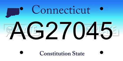 AG27045 Connecticut License Plate