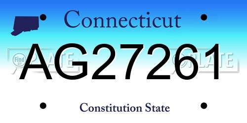 AG27261 Connecticut License Plate