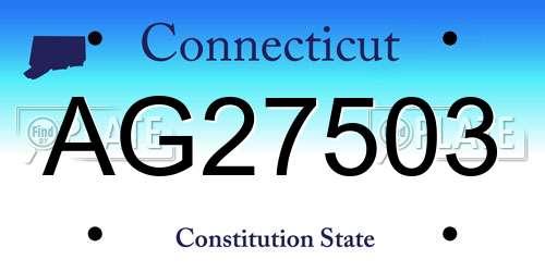 AG27503 Connecticut License Plate