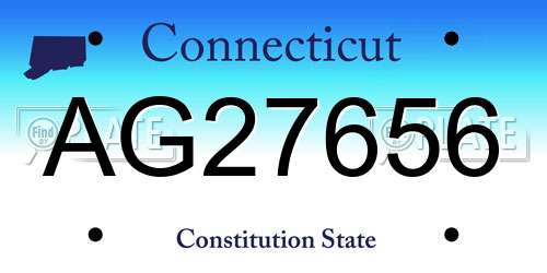 AG27656 Connecticut License Plate
