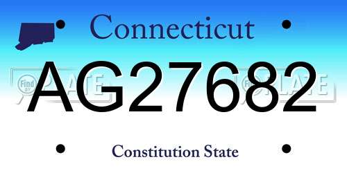 AG27682 Connecticut License Plate