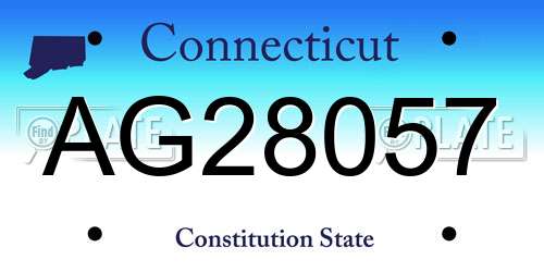 AG28057 Connecticut License Plate
