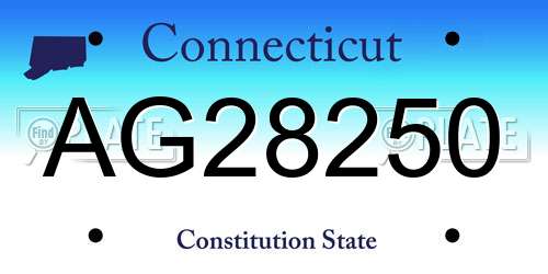 AG28250 Connecticut License Plate