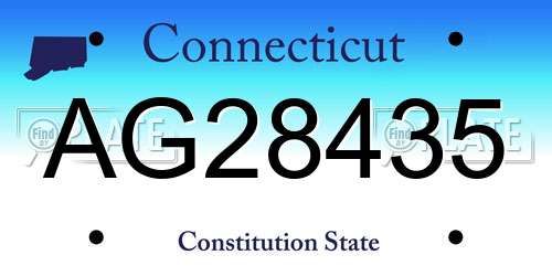 AG28435 Connecticut License Plate