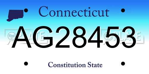 AG28453 Connecticut License Plate