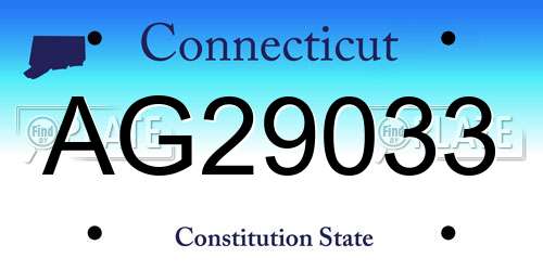 AG29033 Connecticut License Plate