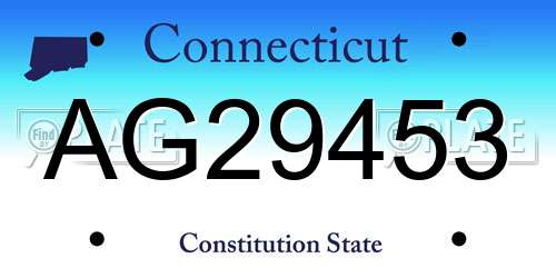 AG29453 Connecticut License Plate
