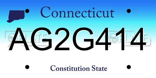 AG2G414 Connecticut License Plate