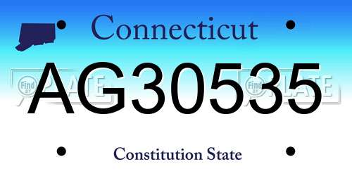 AG30535 Connecticut License Plate