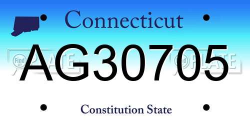 AG30705 Connecticut License Plate