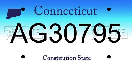 AG30795 Connecticut License Plate