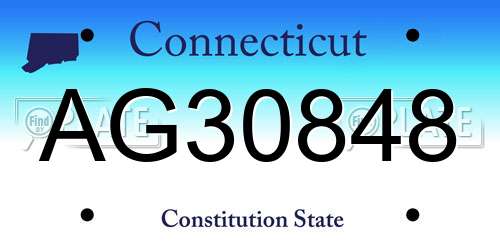 AG30848 Connecticut License Plate