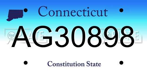 AG30898 Connecticut License Plate