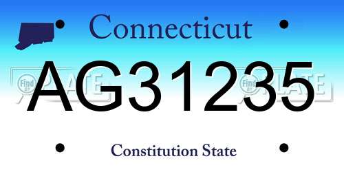 AG31235 Connecticut License Plate