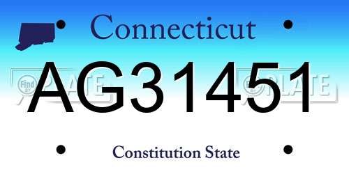 AG31451 Connecticut License Plate
