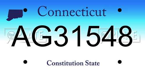 AG31548 Connecticut License Plate