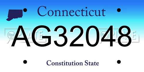 AG32048 Connecticut License Plate