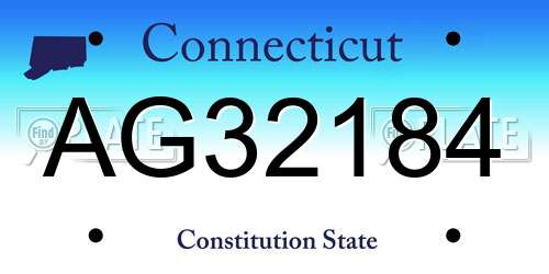 AG32184 Connecticut License Plate