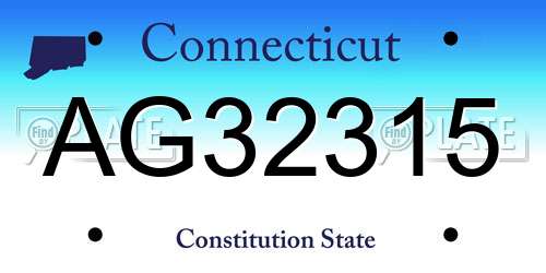 AG32315 Connecticut License Plate