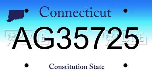 AG35725 Connecticut License Plate