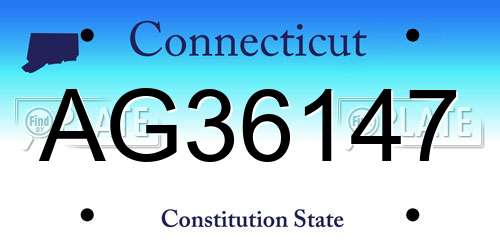 AG36147 Connecticut License Plate
