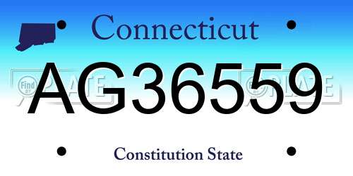 AG36559 Connecticut License Plate