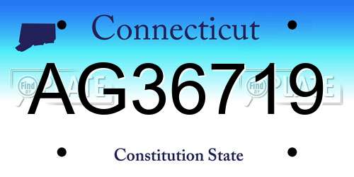 AG36719 Connecticut License Plate