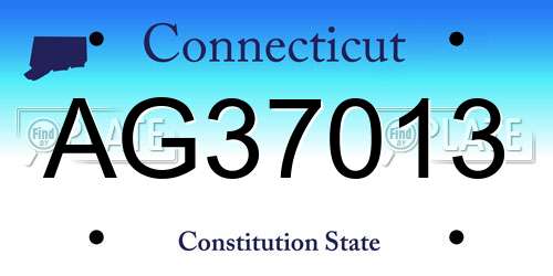 AG37013 Connecticut License Plate