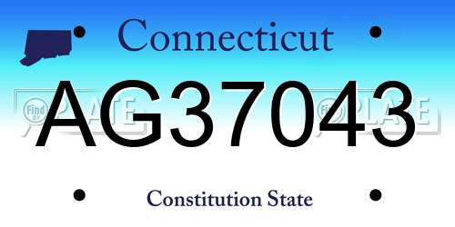 AG37043 Connecticut License Plate