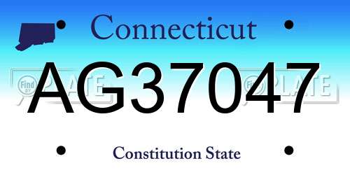 AG37047 Connecticut License Plate