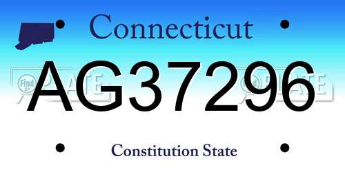 AG37296 Connecticut License Plate