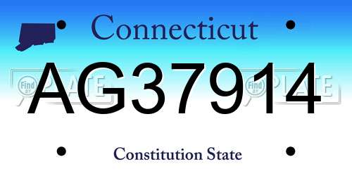 AG37914 Connecticut License Plate