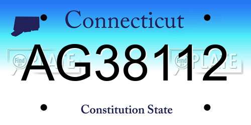 AG38112 Connecticut License Plate