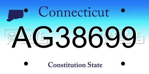 AG38699 Connecticut License Plate