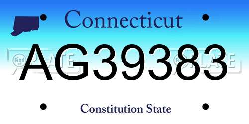 AG39383 Connecticut License Plate