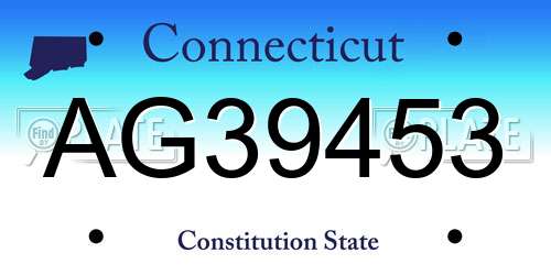 AG39453 Connecticut License Plate
