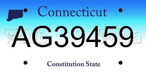 AG39459 Connecticut License Plate