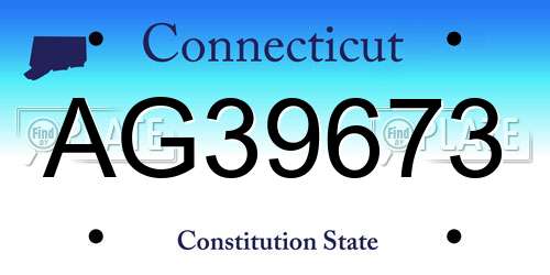 AG39673 Connecticut License Plate