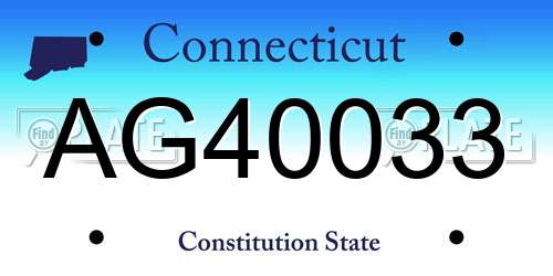 AG40033 Connecticut License Plate
