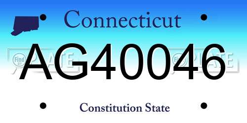 AG40046 Connecticut License Plate