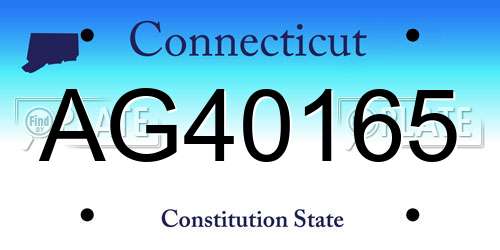 AG40165 Connecticut License Plate