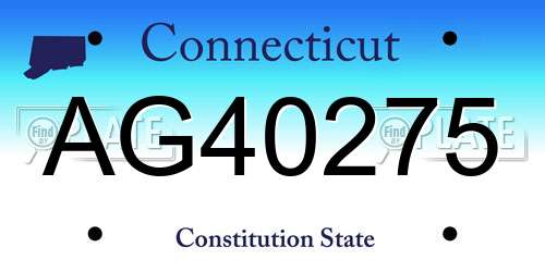 AG40275 Connecticut License Plate
